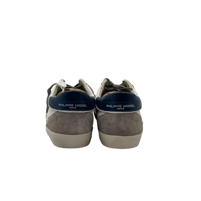 Sneakers Uomo Philippe Model Paris Prsx in Pelle Avorio,Spoiler Blu e Linguetta in Camoscio Beige art. PRLU WX57, foto 4 di 4