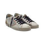 Sneakers Uomo Philippe Model Paris Prsx in Pelle Bianca e Spoiler Nero e Camoscio Beige art. PRLU WX58 - immagine 2