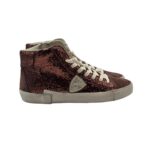 Sneakers Stivaletto Donna Paris Prsx Philippe Model in Glitter e Camoscio Bronzo art. PRHD GG10