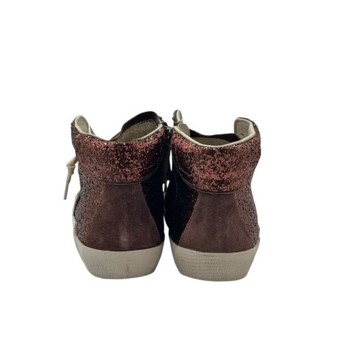 Sneakers Stivaletto Donna Paris Prsx Philippe Model in Glitter e Camoscio Bronzo art. PRHD GG10, foto 4 di 4