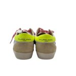 Sneakers Donna Philippe Model Paris Prsx In Pelle Bianca e Linguetta in Camoscio Beige, Spoiler Giallo Fluo cod. PRLD WX54 - immagine 4