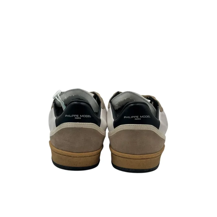 Sneakers Uomo Philippe Model PGAL In Pelle Bianca e Camoscio Tortora Spoiler Nero art. PGLU VD05, foto 4 di 4