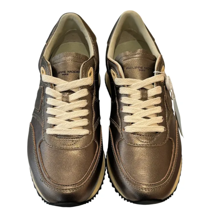 Sneakers Donna Philippe Model Blville In Pelle Bronzo art. BVLD M003, foto 3 di 4