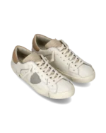 Sneakers Uomo Philippe Model Paris Prsx in Pelle Avorio con Spoiler Tortora art. PRLU VZ01 - immagine 2