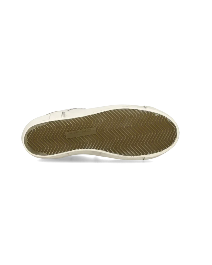 Sneakers Uomo Philippe Model Paris Prsx in Pelle Avorio con Spoiler Tortora art. PRLU VZ01, foto 4 di 6