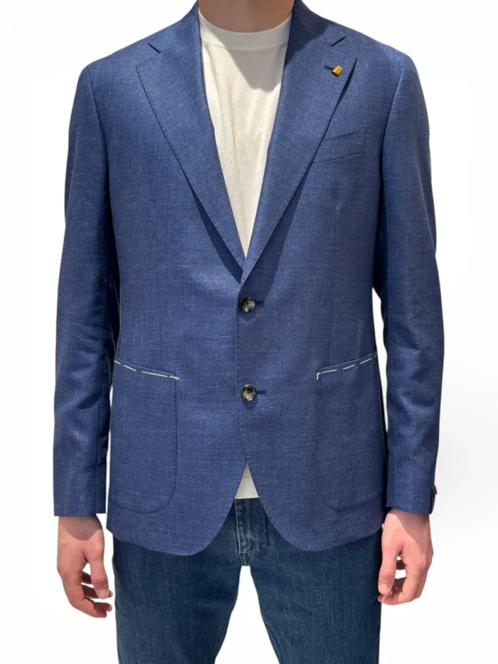 Giacca Latorre in Misto Lino Blu Aperto Drop 4 Art. F44 UJ0563/100, foto 1 di 3