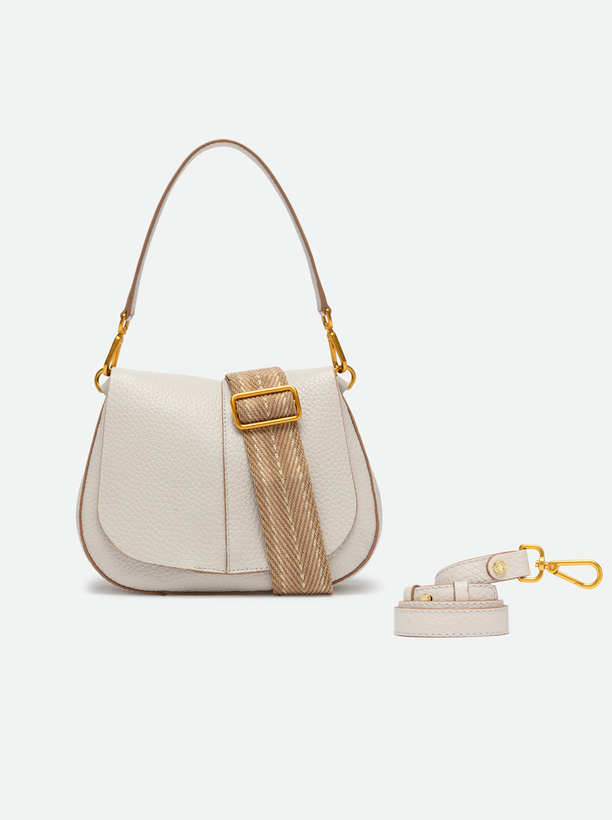 helena_round_25431_dettaglio_retina_26_20260325102923 Borsa a Spalla Gianni Chiarini con doppia Tracolla In Pelle Avorio art. Sabbia Helena Round - immagine 1