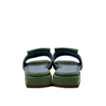 Ciabatta Lorenzo Mari In Pelle Martellata Verde Menta, Accessorio Oro Tacco 3 cm art. Samu Mag 51 - immagine 3