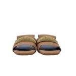Ciabatta Lorenzo Mari In Pelle Martellata Rosa Nude, Accessorio Oro Tacco 3 cm art. Samu Mag 51 - immagine 3