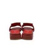 Ciabatta Lorenzo Mari In Pelle Mattone, Accessorio Oro Tacco 3 cm art. Samu Mag 51 - immagine 4
