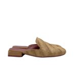 Sabot Lorenzo Mari in Rafia Intrecciata Beige Tacco 3 cm art. Calla 13