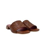 Ciabatta Lorenzo Mari In Pelle Intrecciata Marrone Tacco 3 cm art. Samu Mag 53 - immagine 4