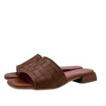 Ciabatta Lorenzo Mari In Pelle Intrecciata Marrone Tacco 3 cm art. Samu Mag 53 - immagine 2