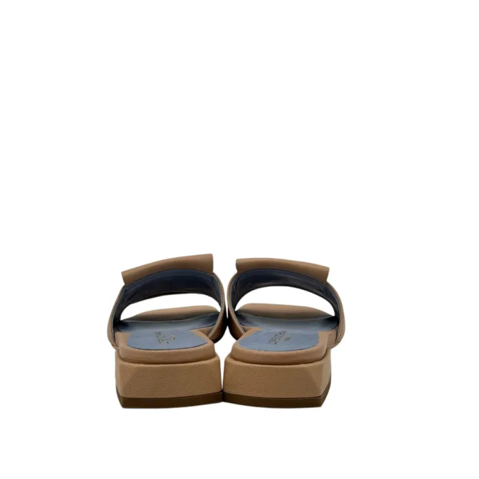 Ciabatta Lorenzo Mari In Pelle Beige Corda, Accessorio Oro Tacco 3 cm art. Samu Mag 51, foto 5 di 5