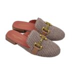Sabot Lorenzo Mari in Rafia Intrecciata Rosa Nude Accessorio Oro Tacco 3 cm art. Calla 14 - immagine 5