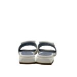 Ciabatta Lorenzo Mari In Pelle Martellata Bianca, Accessorio Oro Tacco 3 cm art. Samu Mag 51 - immagine 5