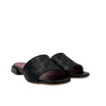 Ciabatta Lorenzo Mari In Pelle Intrecciata Nera Tacco 3 cm art. Samu Mag 53 - immagine 2