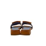 Ciabatta Lorenzo Mari In Pelle Martellata Cuoio, Accessorio Oro Tacco 3 cm art. Samu Mag 51 - immagine 3