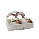 Sandali Con Zeppa H 6 cm Lorenzo Mari In Vitello Bianco art. Zoe 01 - immagine 2