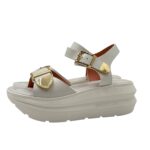 Sandali Con Zeppa H 6 cm Lorenzo Mari In Vitello Bianco art. Zoe 01 - immagine 3
