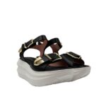 Sandali Con Zeppa H 6 cm Lorenzo Mari In Vitello Nero art. Zoe 01 - immagine 3