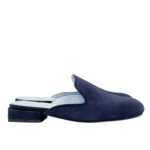 Sabot Lorenzo Mari in Camoscio Blu Tacco 3 cm art. Calla 13