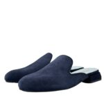 Sabot Lorenzo Mari in Camoscio Blu Tacco 3 cm art. Calla 13 - immagine 3