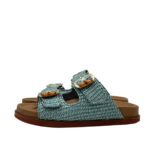 Sandali Doppia Fascia Lorenzo Mari In Rafia Azzurra art. Primula 01 - immagine 4