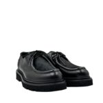 Mocassino Stringato Guglielmo Rotta in Nappa Nera  e Linguetta in Cavallino Nero Fondo Ultralight tacco 3 cm art. Kurt - immagine 2