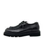 Mocassino Stringato Guglielmo Rotta in Nappa Nera  e Linguetta in Cavallino Nero Fondo Ultralight tacco 3 cm art. Kurt - immagine 4