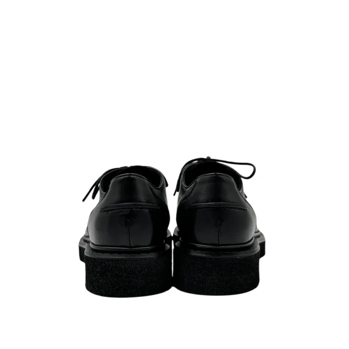 Mocassino Stringato Guglielmo Rotta in Nappa Nera  e Linguetta in Cavallino Nero Fondo Ultralight tacco 3 cm art. Kurt, foto 5 di 5
