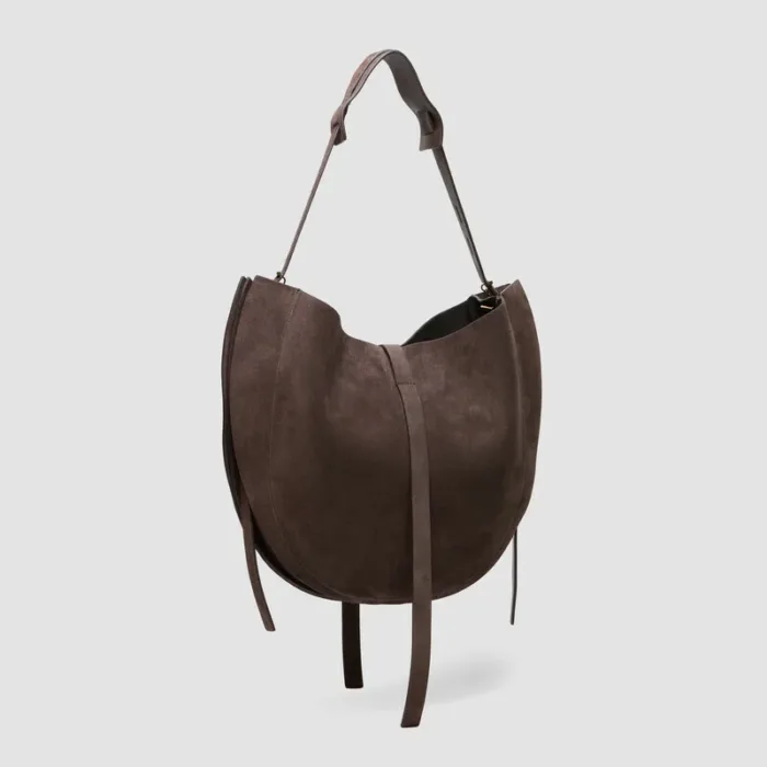 Borsa Hobo Grande a Spalla Minobossi in Camoscio Testa di Moro art. PRLIZSUEDE, foto 3 di 5