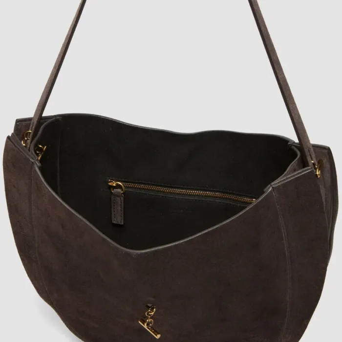 Borsa Hobo Grande a Spalla Minobossi in Camoscio Testa di Moro art. PRLIZSUEDE, foto 4 di 5
