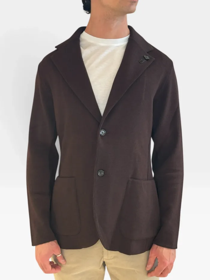 Giacca Lardini In Maglia di Lana Testa di Moro Art. CNCLJM56 CN65000 450A, foto 1 di 2