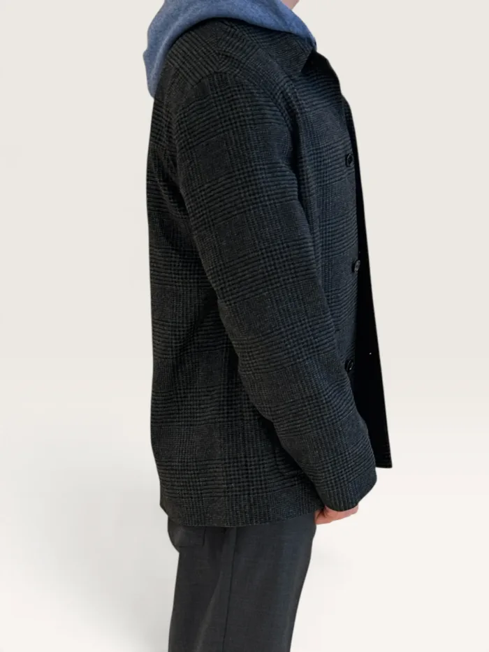 Giacca Overshirt Lardini in Lana Check Grigia Antracite Art. ACSTONE ACIF67515 950NE, foto 2 di 3