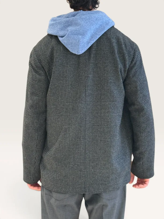 Giacca Overshirt Lardini in Lana Check Grigia Antracite Art. ACSTONE ACIF67515 950NE, foto 3 di 3