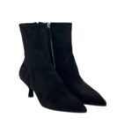 Stivaletto Pomme D'Or in Camoscio Nero Tacco 6 cm art. 6298 CAMOSCIO NERO CUOIO NERO+GOCCIA - immagine 2