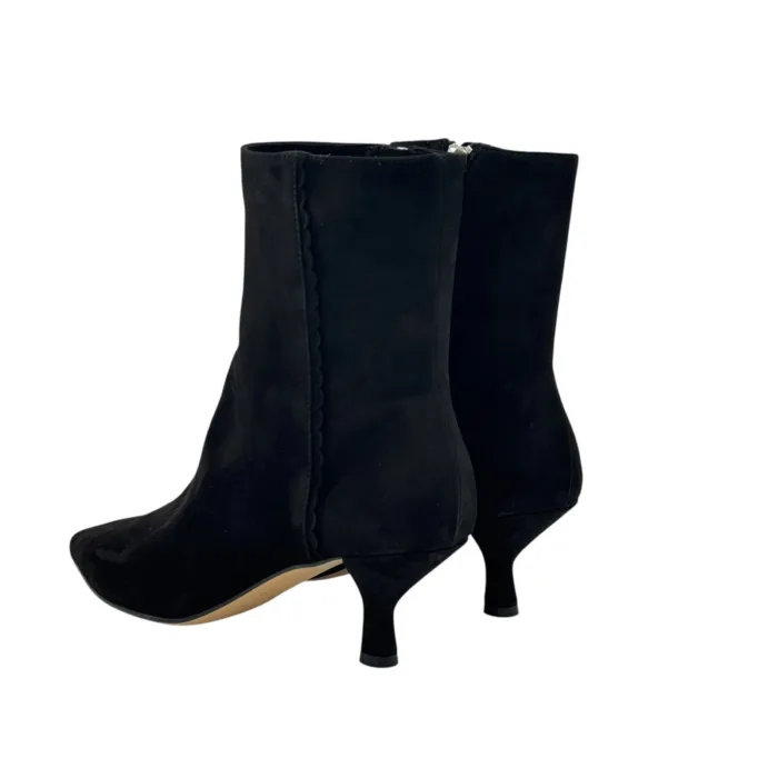 Stivaletto Pomme D'Or in Camoscio Nero Tacco 6 cm art. 6298 CAMOSCIO NERO CUOIO NERO+GOCCIA, foto 3 di 4