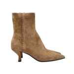 Stivaletto Pomme D'Or in Camoscio Beige Tacco 6 cm art. 6298 CAMOSCIO TOFFEE CUOIO NERO+GOCCIA