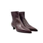 Stivaletto Pomme D'Or in Pelle Bordeaux Tacco 5 cm art. 4022 GLOVE BORDEAUX CUOIO NERO+GOCCIA - immagine 3