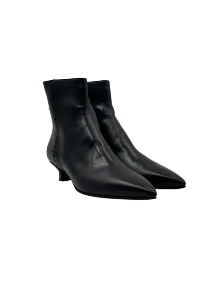 Stivaletto Pomme D'Or in Pelle Nera Tacco 5 cm art. 4022 GLOVE NERO CUOIO NERO+GOCCIA, foto 4 di 4