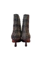 Tronchetto Roberto Festa in Tweed Nero Tortora Dettaglio Frange Tacco 6 cm art. Lorasia - immagine 4