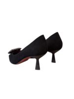 Décolleté Roberto Festa in Camoscio Nero Dettaglio Gioiello Tacco 6 cm art. Marsia - immagine 4