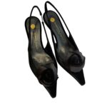 Slingback Roberto Festa in Velluto Nero Dettaglio Fiore Tono su Tono  Tacco 6 cm art. ISTINYA - immagine 2