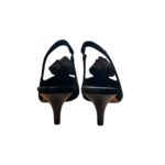 Slingback Roberto Festa in Velluto Nero Dettaglio Fiore Tono su Tono  Tacco 6 cm art. ISTINYA - immagine 3