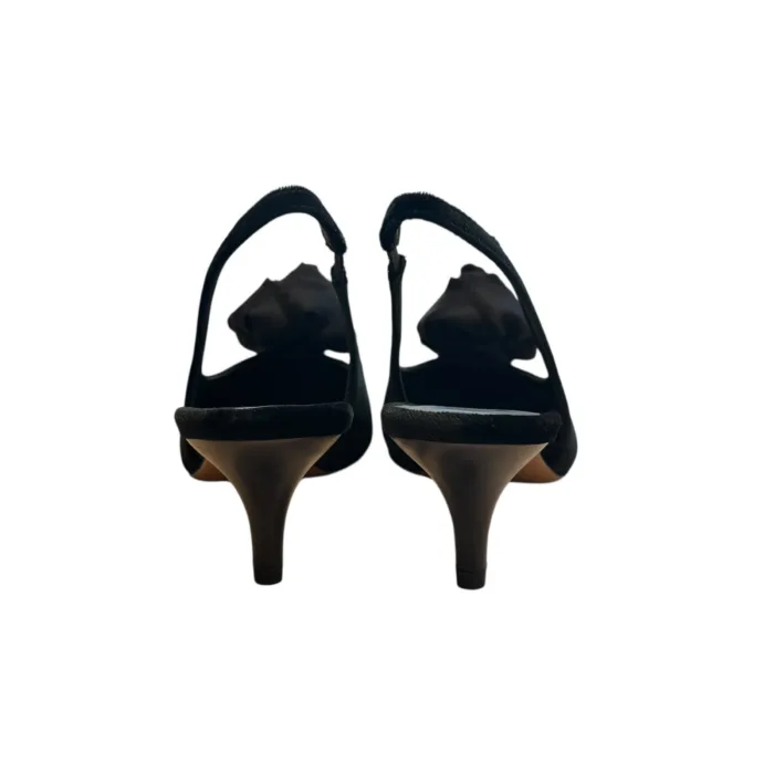 Slingback Roberto Festa in Velluto Nero Dettaglio Fiore Tono su Tono  Tacco 6 cm art. ISTINYA, foto 3 di 4