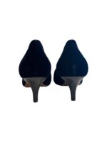 Décolleté Roberto Festa in Velluto Blu Navy Dettaglio Fiore Nero Tacco 6 cm art. TRUPA - immagine 3