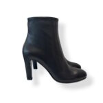 Tronchetto Alla Caviglia Del Carlo in Pelle Nera Tacco 9 cm con Cerniera art. 12027 TOUCH NERO