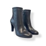 Tronchetto Alla Caviglia Del Carlo in Pelle Nera Tacco 9 cm con Cerniera art. 12027 TOUCH NERO - immagine 2