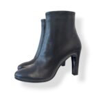 Tronchetto Alla Caviglia Del Carlo in Pelle Nera Tacco 9 cm con Cerniera art. 12027 TOUCH NERO - immagine 4